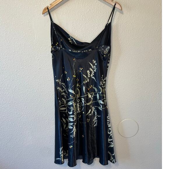 Whimsy Goth Boho Black Silky Floral Long Sleeve Bath Robe & Slip Mini Dress Sm - Picture 4 of 16